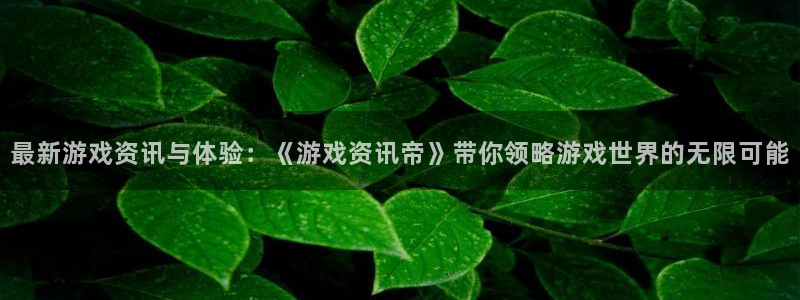 优贝娱乐咨询：最新游戏资讯与体验：《游戏资讯帝》带你领略游戏
